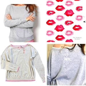 Victoria's Secret VS Cashmere Blend Scoop neck, LOVE XS Pink Gray Sweater